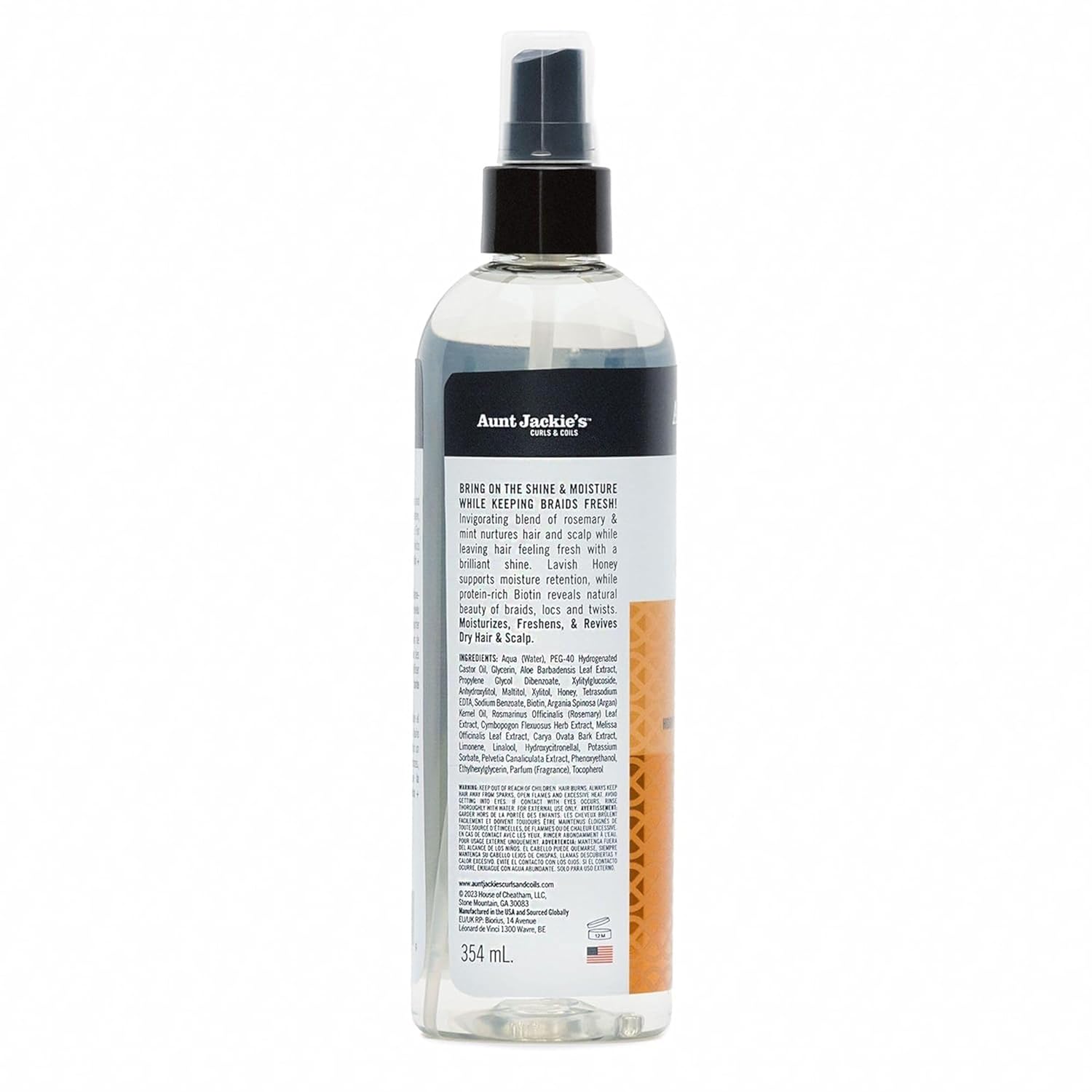 اسپری آبرسان قوی و درخشان کننده عسل و بیوتین موی فر آنت جکیز