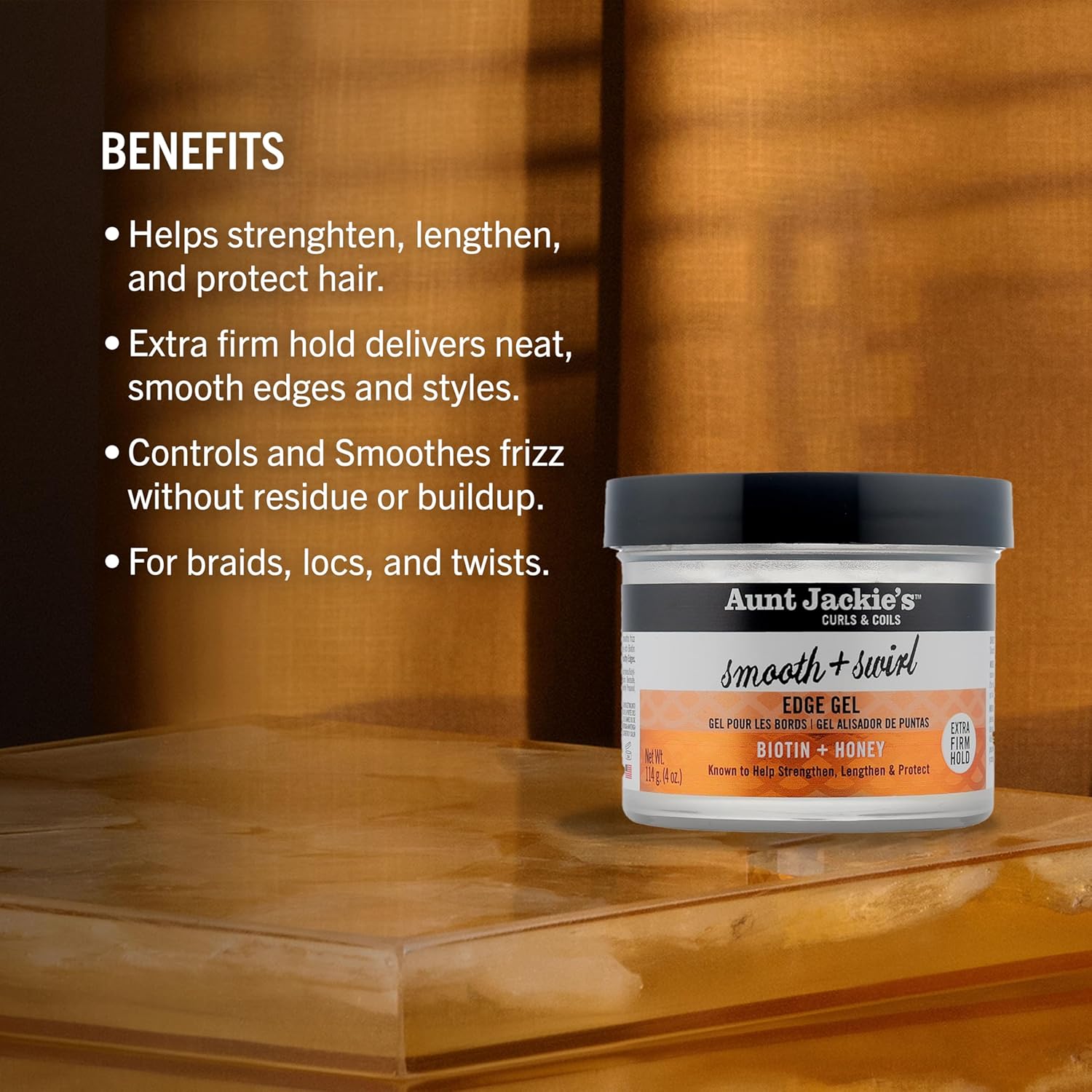 ژل شقیقه عسل و بیوتین موی فر آنت جکیز