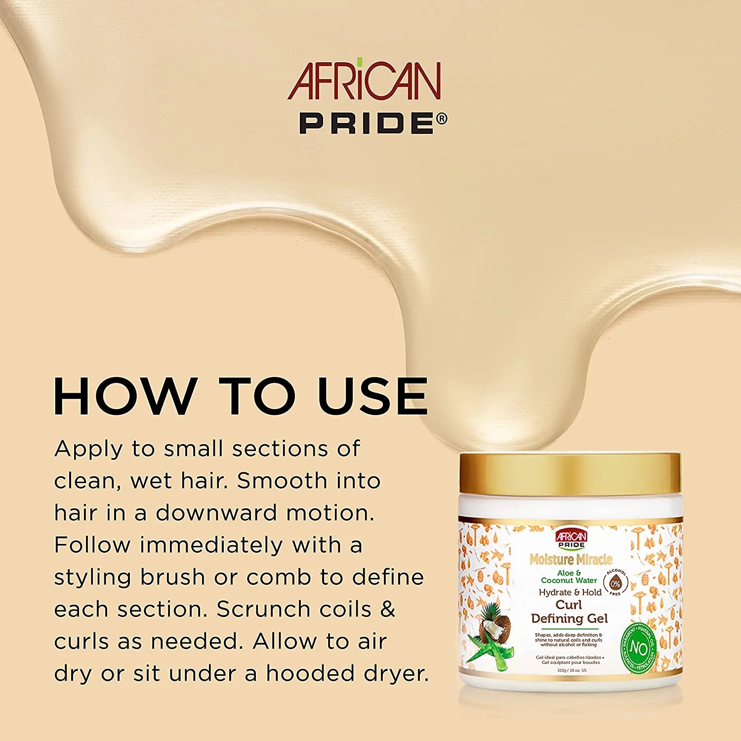 ژل استایلینگ آلوئه ورا و آب نارگیل افریکن پراید