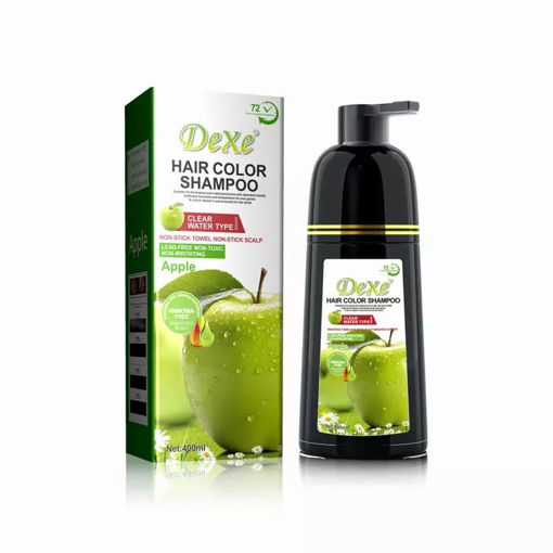 شامپو رنگ مشکی دکسی حاوی عصاره سیب dexe black hair shampoo Apple