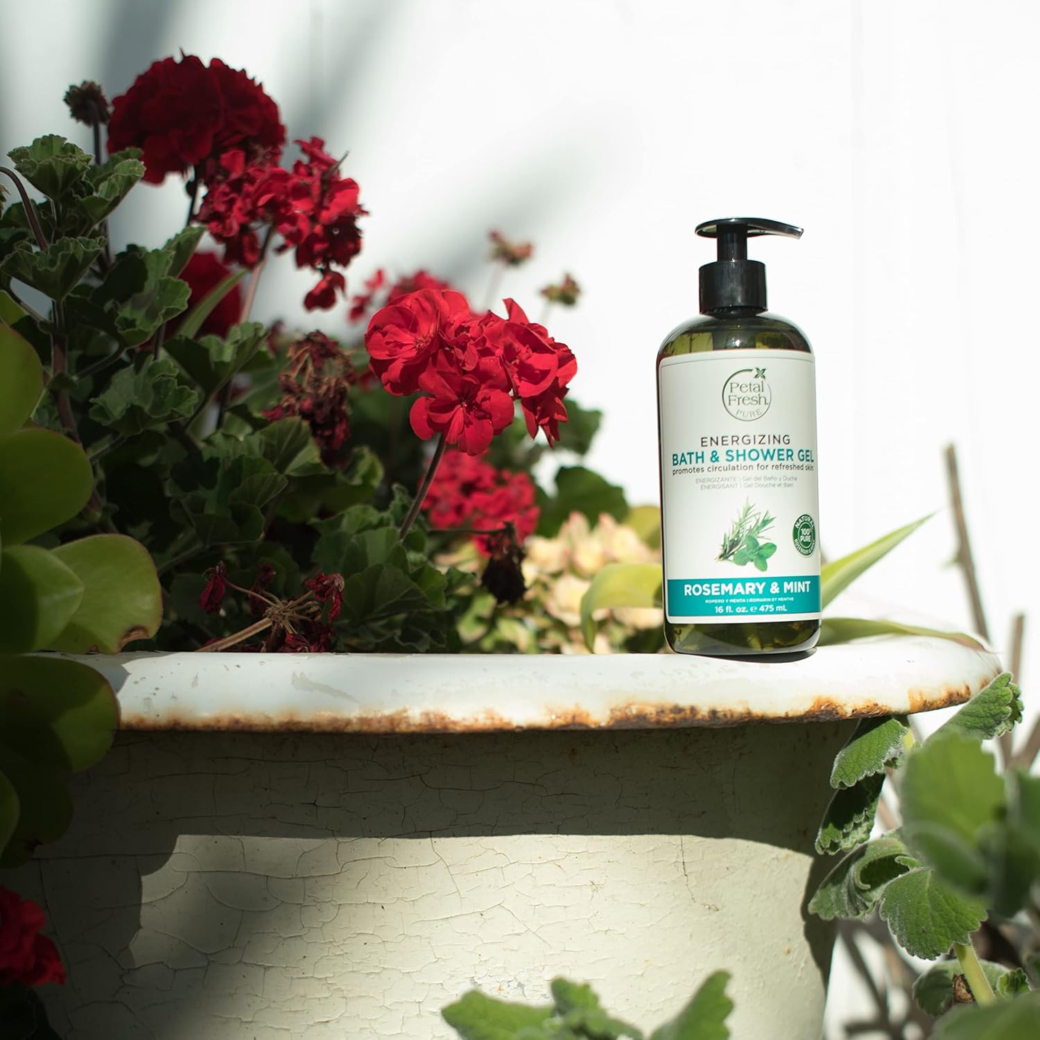 Petal Fresh Pure Energizing Rosemary & Mint Bath Shower Gel - 475 ml 