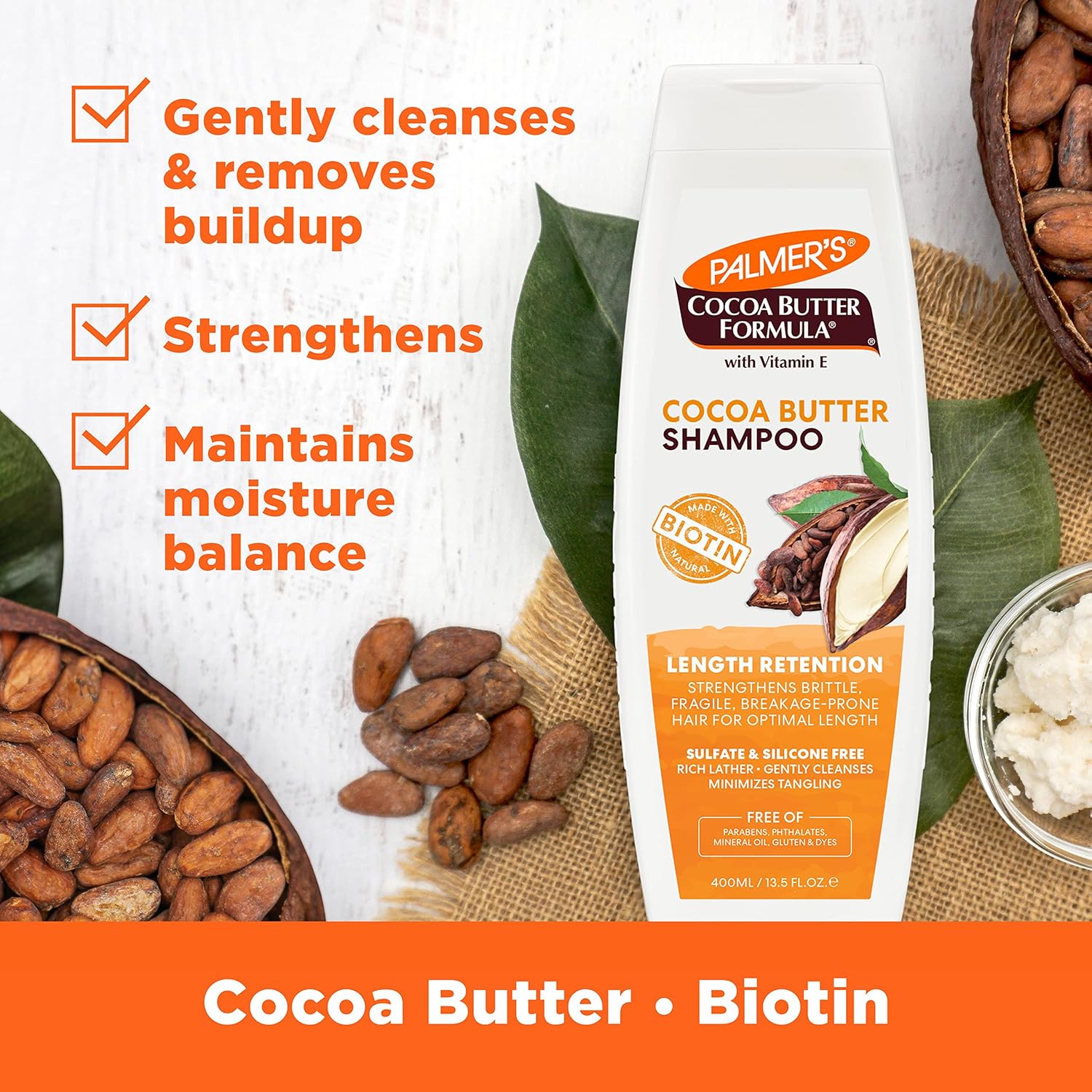 Palmers Cocoa Butter Formula Biotin Length Retention Shampoo 
