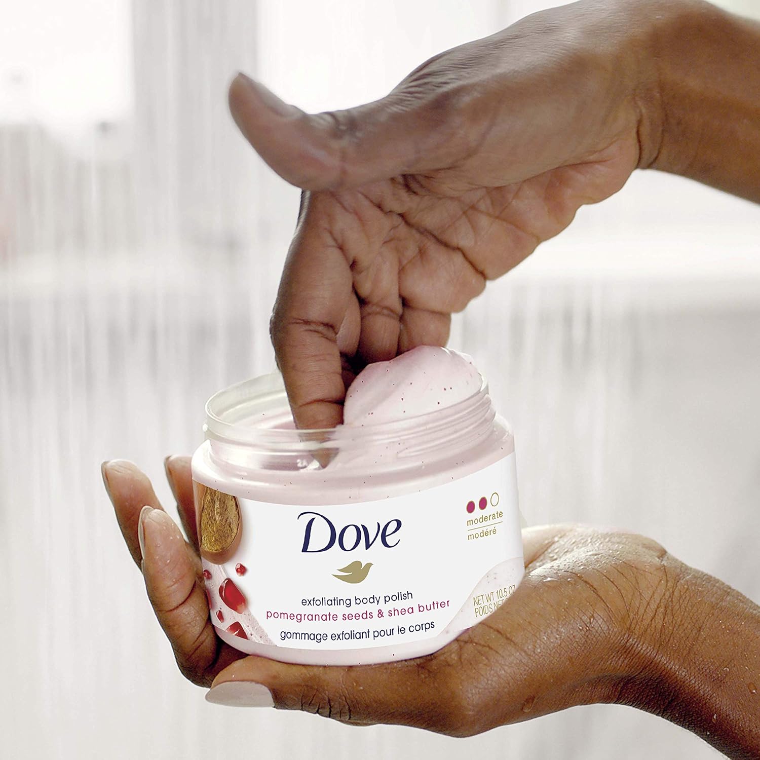 Dove Exfoliating Body Polish Scrub For Silky, Soft Skin Pomegranate & Shea Butter Body