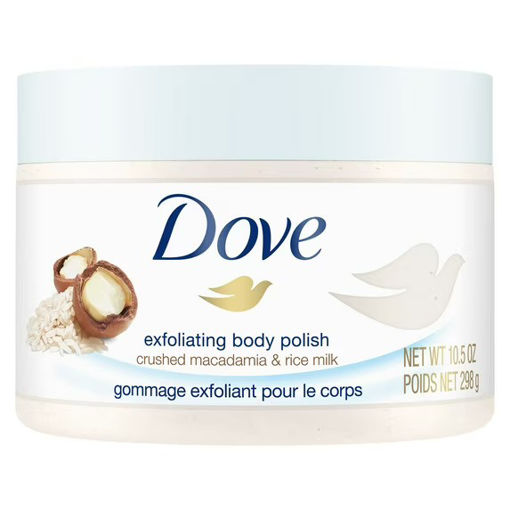 اسکراب بدن داو حاوی روغن ماکادامیا و شیر برنج Dove Exfoliating Body Polish Macadamia and Rice Milk Body Scrub, 10.5 oz