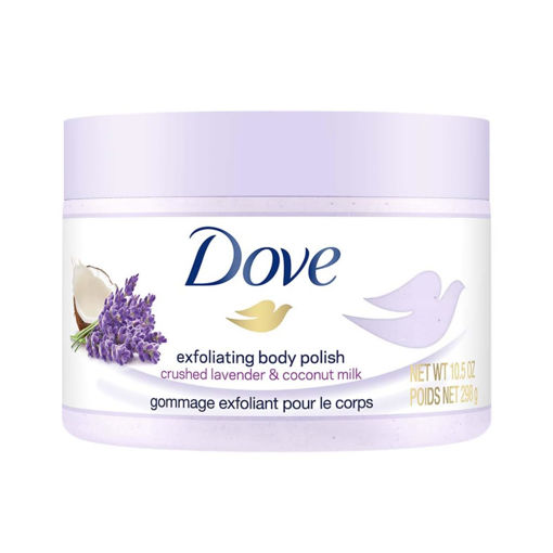 اسکراب بدن داو حاوی عصاره لاوندر و شیر نارگیل Dove Exfoliating Body Polish Body Scrub Crushed Lavender & Coconut Milk