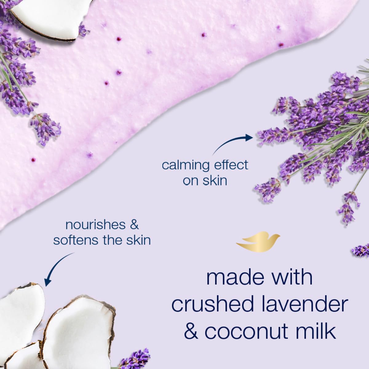 Dove Exfoliating Body Polish Body Scrub Crushed Lavender & Coconut Milk