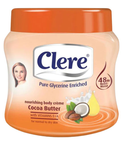 کرم بدن کره کاکائو کلر  Clere Nourishing Body Cream Cocoa Butter 500Ml