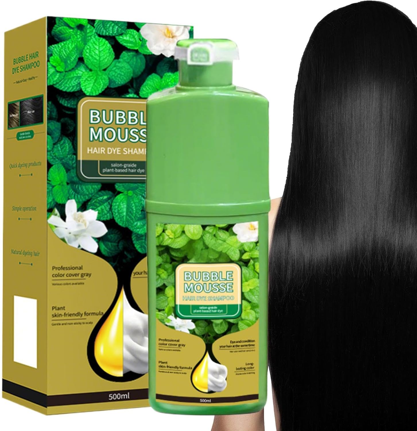 Foam Hair Dye – 500ml Bubble Mousse Shampoo 