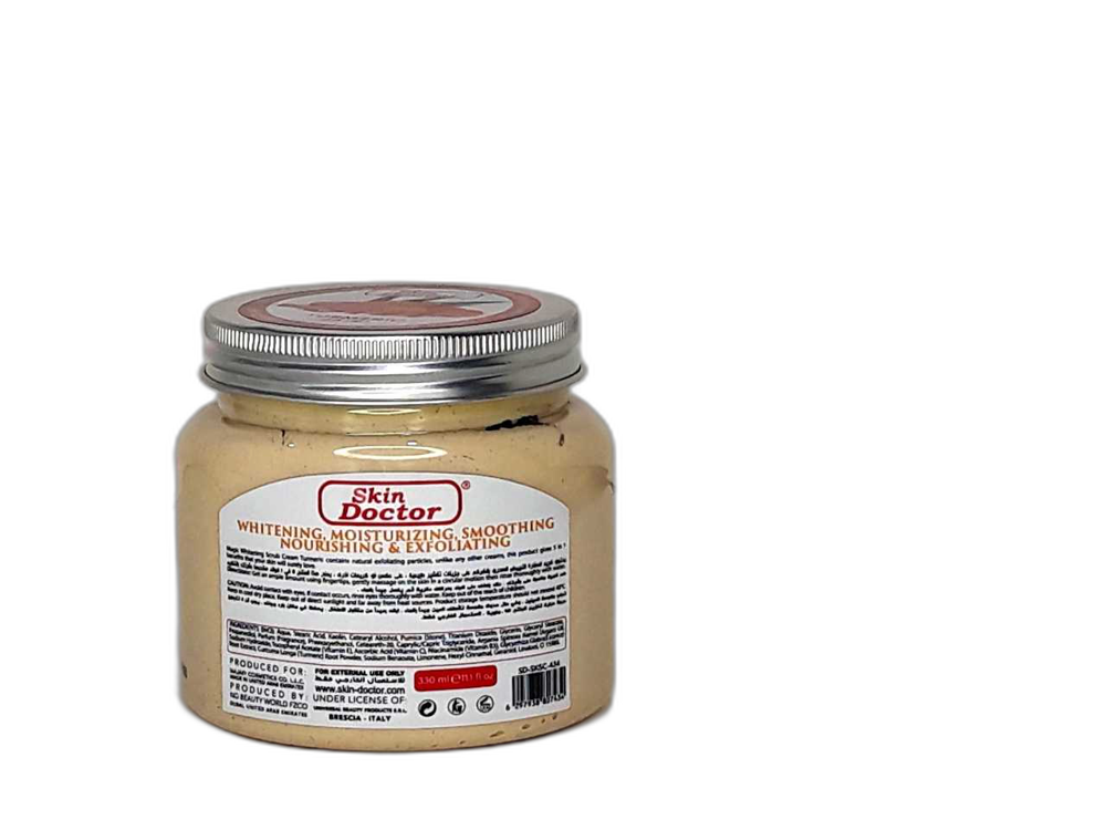 کرم اسکراب سفید کننده پنج کاره زردچوبه اسکین دکتر