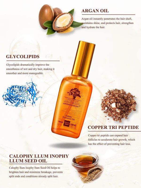 روغن حجم دهنده مو آرگان میداس